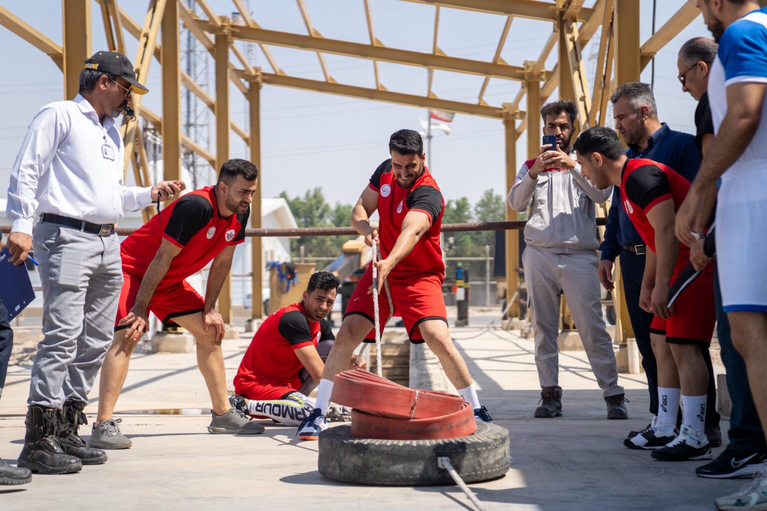 نخستین المپیاد آتش‌نشانی شرکت پالایش گاز هویزه خلیج‌فارس برگزار شد