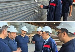 بازدید مدیر عامل شرکت فولاد اکسین خوزستان از انبار محصولات؛ تأکید بر بهینه‌سازی فرآیندها و قدردانی از کارکنان